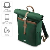 hama Laptop-Rucksack Silvan Recycling-PET grün 22,0 l bis 41,0 cm (16,2 Zoll)