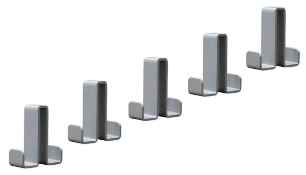 Kerkmann Garderobenhaken mit 5x 2 Haken silber, 5 St.