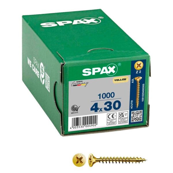 SPAX® Universalschrauben Z2 Senkkopf WIROX 1081010400555 4 mm x 55 mm, 500 St.