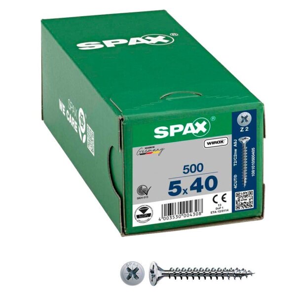 SPAX® Universalschrauben Z2 Senkkopf WIROX 1081010500405 5 mm x 40 mm, 500 St.