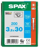 SPAX® Universalschrauben T15 Senkkopf Edelstahl A2 0197000350303 3,5 mm x 30 mm, 200 St.