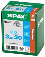 SPAX® Universalschrauben T15 Senkkopf Edelstahl A2 0197000350303 3,5 mm x 30 mm, 200 St.