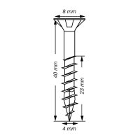 SPAX® Universalschrauben T20 Senkkopf Edelstahl A2 0197000400403 4 mm x 40 mm, 200 St.