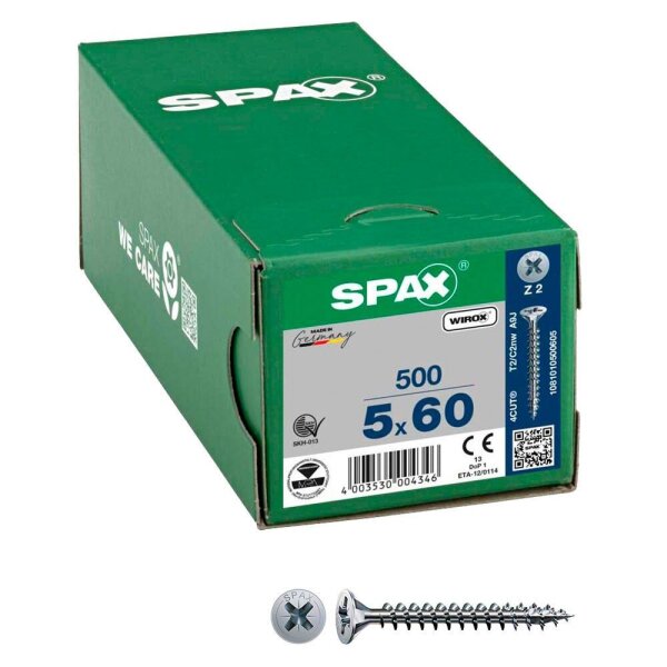 SPAX® Universalschrauben Z2 Senkkopf WIROX 1081010500605 5 mm x 60 mm, 500 St.