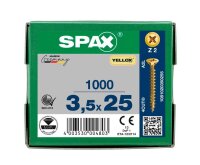 SPAX® Universalschrauben Z2 Senkkopf YELLOX 1081020350255 3,5 mm x 25 mm, 1.000 St.
