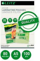 LEITZ Laminierfolien 33817 glänzend für A5 80 micron, 100 St.
