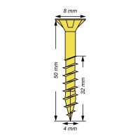 SPAX® Universalschrauben Z2 Senkkopf YELLOX 0291020400505 4 mm x 50 mm, 500 St.