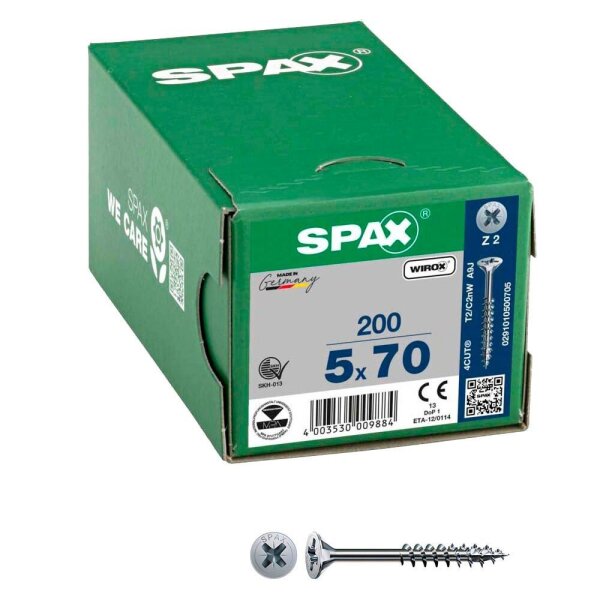 SPAX® Universalschrauben Z2 Senkkopf WIROX 0291010500705 5 mm x 70 mm, 200 St.
