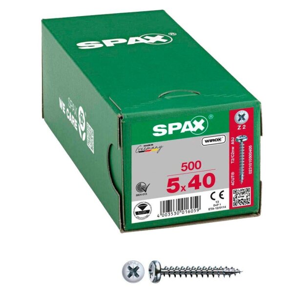 SPAX® Universalschrauben Z2 Halbrundkopf WIROX 0231010500405 5 mm x 40 mm, 500 St.