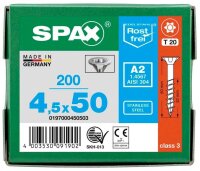 SPAX® Universalschrauben T20 Senkkopf Edelstahl A2 0197000450503 4,5 mm x 50 mm, 200 St.