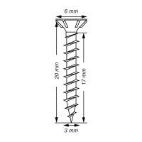 SPAX® Universalschrauben T10 Senkkopf WIROX 1191010300205 3 mm x 20 mm, 1.000 St.
