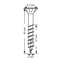 SPAX® Universalschrauben T20 Senkkopf Edelstahl A2 0197000500403 5 mm x 40 mm, 200 St.