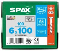 SPAX® Universalschrauben T30 Senkkopf Edelstahl A2 0197000601003 6 mm x 100 mm, 100 St.