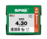 SPAX® Universalschrauben T20 Senkkopf WIROX 1191010400305 4 mm x 30 mm, 1.000 St.