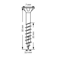 SPAX® Universalschrauben T20 Senkkopf WIROX 0191010350505 3,5 mm x 50 mm, 500 St.
