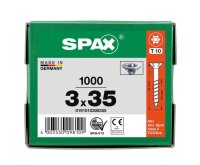 SPAX® Universalschrauben T10 Senkkopf WIROX 0191010300355 3 mm x 35 mm, 1.000 St.