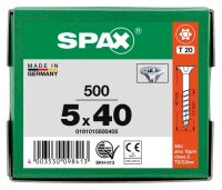 SPAX® Universalschrauben T20 Senkkopf WIROX 0191010500405 5 mm x 40 mm, 500 St.