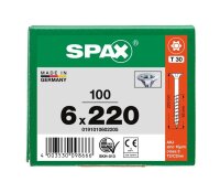 SPAX® Universalschrauben T30 Senkkopf WIROX 0191010602205 6 mm x 220 mm, 100 St.