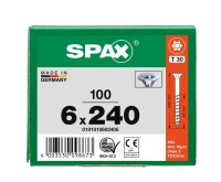 SPAX® Universalschrauben T30 Senkkopf WIROX 0191010602405 6 mm x 240 mm, 100 St.