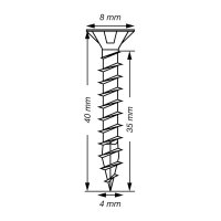 SPAX® Universalschrauben T20 Senkkopf WIROX 1191010400403 4 mm x 40 mm, 200 St.