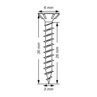 SPAX® Universalschrauben T10 Senkkopf WIROX 1191010300305 3 mm x 30 mm, 1.000 St.