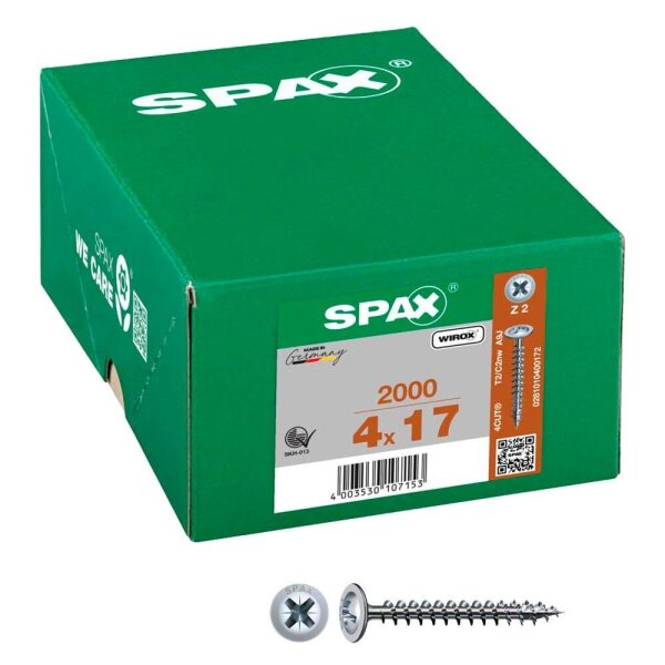SPAX® Universalschrauben Z2 Rückwandkopf WIROX 0281010400172 4 mm x 17 mm, 2.000 St.