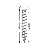 SPAX® Universalschrauben T20 Halbrundkopf WIROX 0201010450165 4,5 mm x 16 mm, 1.000 St.