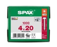 SPAX® Universalschrauben T20 Halbrundkopf WIROX 0201010400205 4 mm x 20 mm, 1.000 St.