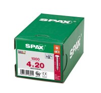 SPAX® Universalschrauben T20 Halbrundkopf WIROX 0201010400205 4 mm x 20 mm, 1.000 St.
