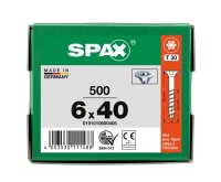 SPAX® Universalschrauben T30 Senkkopf WIROX 0191010600405 6 mm x 40 mm, 500 St.