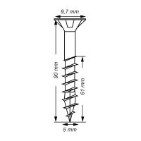 SPAX® Universalschrauben T20 Senkkopf WIROX 0191010500905 5 mm x 90 mm, 200 St.