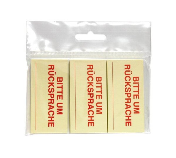 inFO Haftmarker gelb "BITTE UM RÜCKSPRACHE" 3x 50 Streifen