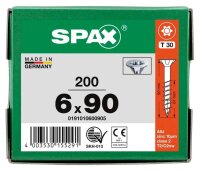 SPAX® Universalschrauben T30 Senkkopf WIROX 0191010600905 6 mm x 90 mm, 200 St.