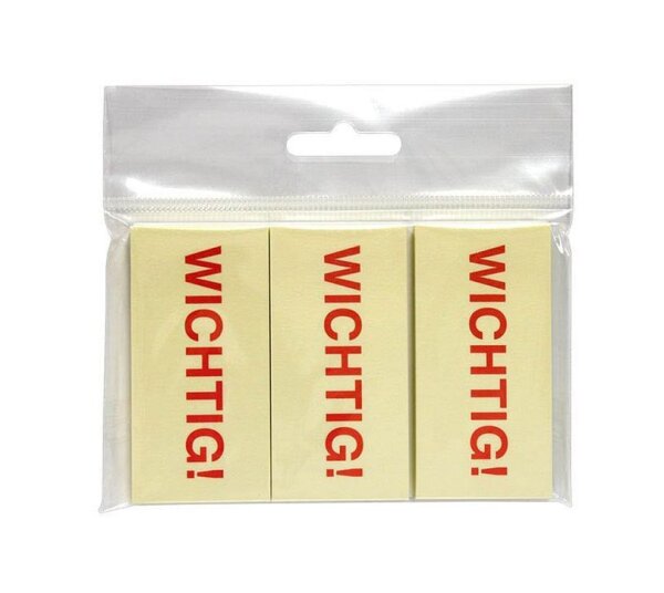 inFO Haftmarker gelb "WICHTIG!" 3x 50 Streifen