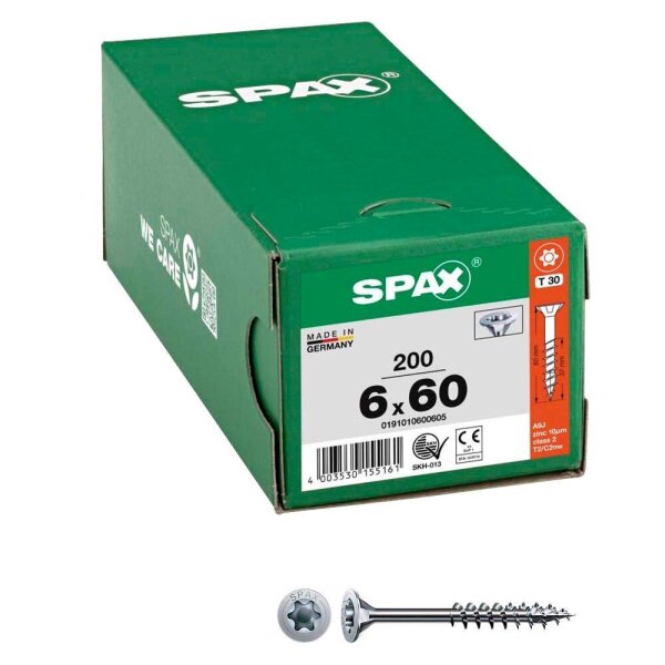 SPAX® Universalschrauben T30 Senkkopf WIROX 0191010600605 6 mm x 60 mm, 200 St.