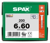 SPAX® Universalschrauben T30 Senkkopf WIROX 0191010600605 6 mm x 60 mm, 200 St.