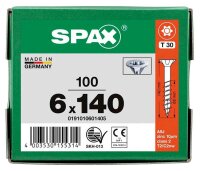 SPAX® Universalschrauben T30 Senkkopf WIROX 0191010601405 6 mm x 140 mm, 100 St.