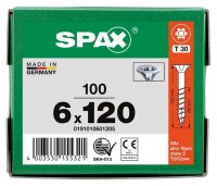 SPAX® Universalschrauben T30 Senkkopf WIROX 0191010601205 6 mm x 120 mm, 100 St.