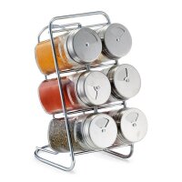 Zeller Gewürzregal transparent, silber, 7-tlg., 1 Set