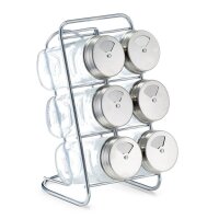 Zeller Gewürzregal transparent, silber, 7-tlg., 1 Set