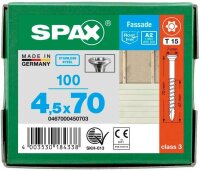 SPAX® Fassadenschrauben T15 Linsensenkkopf A2 0467000450703 4,5 mm x 70 mm, 100 St.