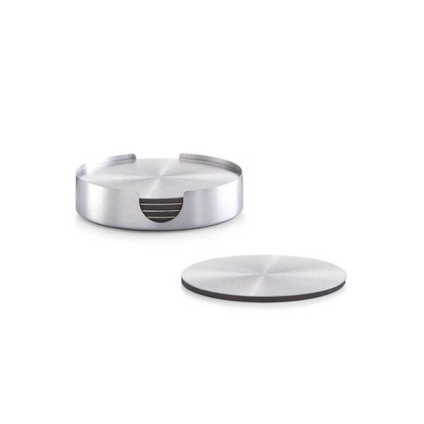 Zeller Untersetzer silber, schwarz Ø 10,0 cm 7-tlg., 7 St.