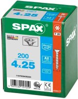 SPAX® Universalschrauben T20 Senkkopf BLANK A2 1197000400253 4 mm x 25 mm, 200 St.