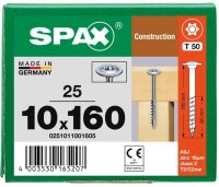 SPAX® Holzbauschrauben T40 Tellerkopf WIROX 0251011001605 10 mm x 160 mm, 25 St.