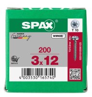 SPAX® Universalschrauben T10 Halbrundkopf WIROX 0201010300123 3 mm x 12 mm, 200 St.