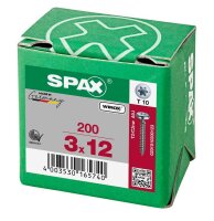 SPAX® Universalschrauben T10 Halbrundkopf WIROX 0201010300123 3 mm x 12 mm, 200 St.
