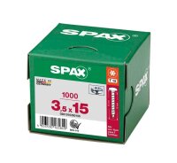 SPAX® Universalschrauben T15 Halbrundkopf WIROX 0201010350155 3,5 mm x 15 mm, 1.000 St.