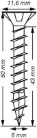 SPAX® Universalschrauben T30 Senkkopf BLANK A2 1197000600503 6 mm x 50 mm, 100 St.