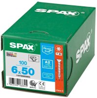 SPAX® Universalschrauben T30 Senkkopf BLANK A2 1197000600503 6 mm x 50 mm, 100 St.