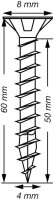 SPAX® Universalschrauben T20 Senkkopf BLANK A2 1197000400603 4 mm x 60 mm, 100 St.